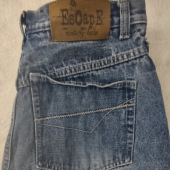 Escape Men's 100% Cotton, 5 Pocket, Blue Denim Vintage Y2K Jeans Size 34X34 - Picture 9 of 11